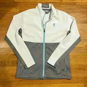 Sun Mountain Women's Wind Wear Zip Up Hybrid Jacket Size Large AAC Logo Outdoors